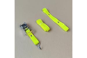 NUHFUFA 1 Pack Simulation Cargo Rope Tightener for 1/14 Tamiya Trailer RC Truck, Tire Binding Belt Tie-up Strap Assemble RC Car Accessories(Yellow)