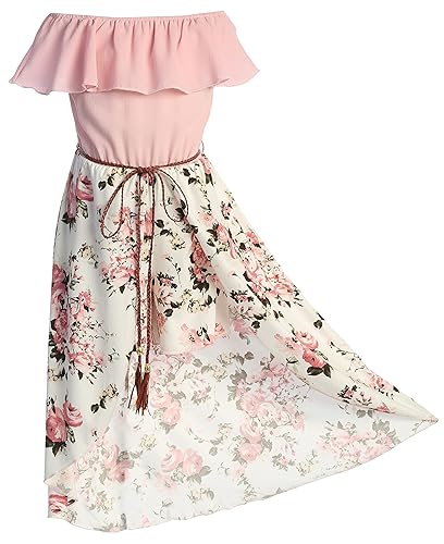 BluNight Collection Big Girls Ways Ruffle Hi Lo Maxi Skirt