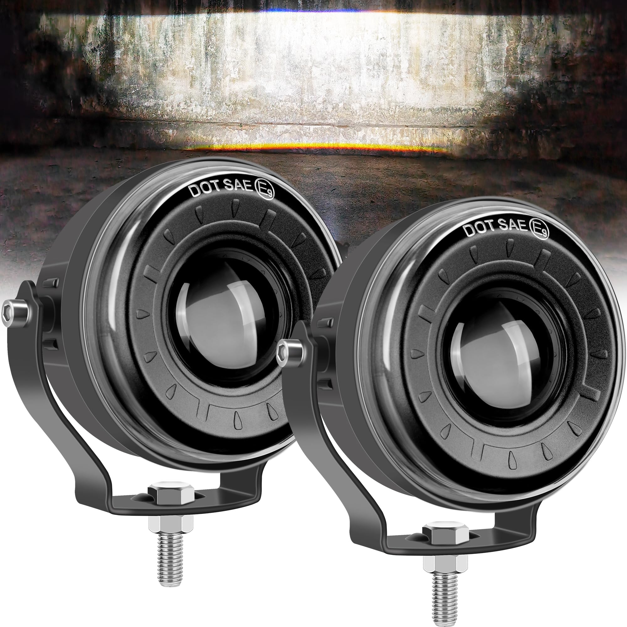 Photo 1 of 3.5 Inch Round LED Pod Lights, Anti-Glare Off Road Fog Driving Light, Spot Lights for Trucks Golf Cart ATV UTV 4x4 Pickup SUV Motorcycle Trailer (Pack of 2)