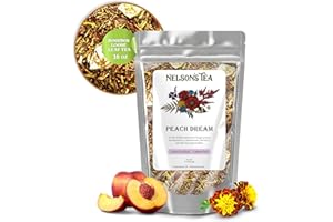 Nelson's Tea - Peach Dream - Rooibos Loose Leaf Tea - Green rooibos, orange peel, dried peaches, and marigold petals - 16 oz.