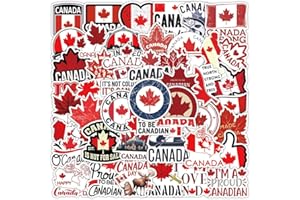50Pcs Canada Stickers, Aesthetic Graphic Vinyl Waterproof Canada Day Stickers Decals for Water Bottle, Laptop, Phone, Skatebo