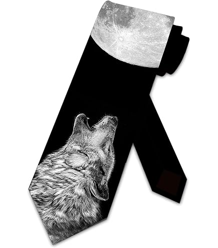 Amazon.com: Three Rooker Wolf Ties Mens Animal Wolves Necktie