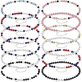 Landical 12 Pcs Bling Baseball Necklace Ice Beaded Baseball Necklace Cool Gifts Bulk for Team Players Lovers Fans