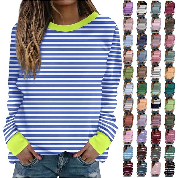 2024 Women's Long Sleeve Tops UK Dressy Pleated Round...