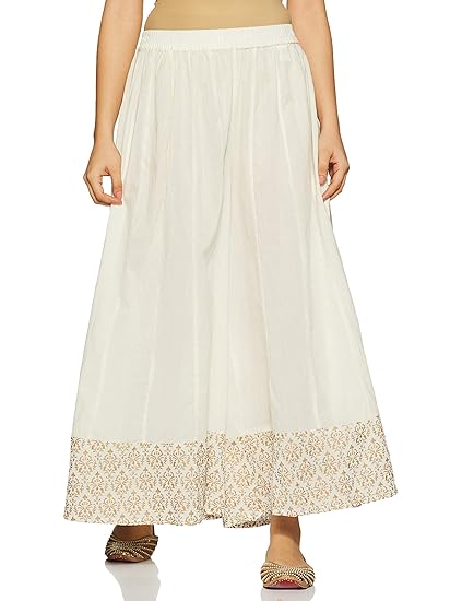 Women's Cotton Palazzo Bottom (AW19/IND-1290_Off White_Medium)