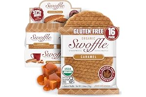 Gluten Free Certified Organic Stroopwafels by Swoffle - Caramel Filled | (16) 1.16oz Wafers | non-GMO, Wheat Free, Kosher, Soy Free, and Nut Free!