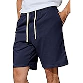 Men's Casual Shorts 7" Cotton Athletic Running Shorts Elastic Waist Drawstring Workout Sweat Shorts