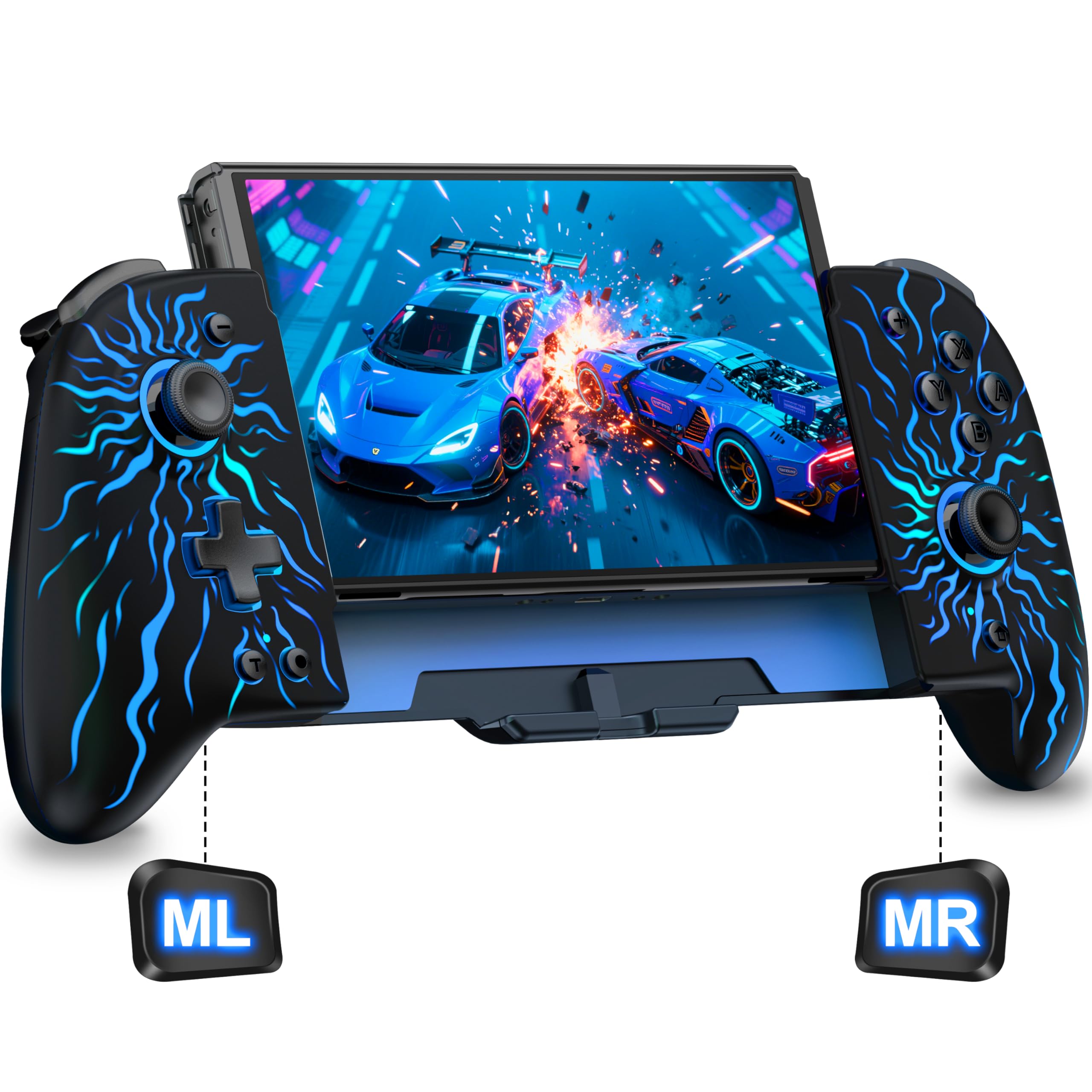 Photo 1 of NealGamefy Switch Controllers,Wireless Switch Pro Controller for Nintendo Switch/OLED Controller,Upgrade Full-Size Ergonomic One Piece Handheld Controller with Programmable,TURBO,Vibration