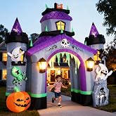ZPISF Halloween Inflatables Giant 12.5 FT Haunted House Castle Archway | Large Halloween Arch Blow Up Yard Outdoor Decorations for Front Lawn Garden Decor