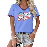 UNIQUEONE 2026 Soccer Cup Shirt Women Spain Jersey Funny United States Soccer Shirt Y2k V Neck Tee Tops