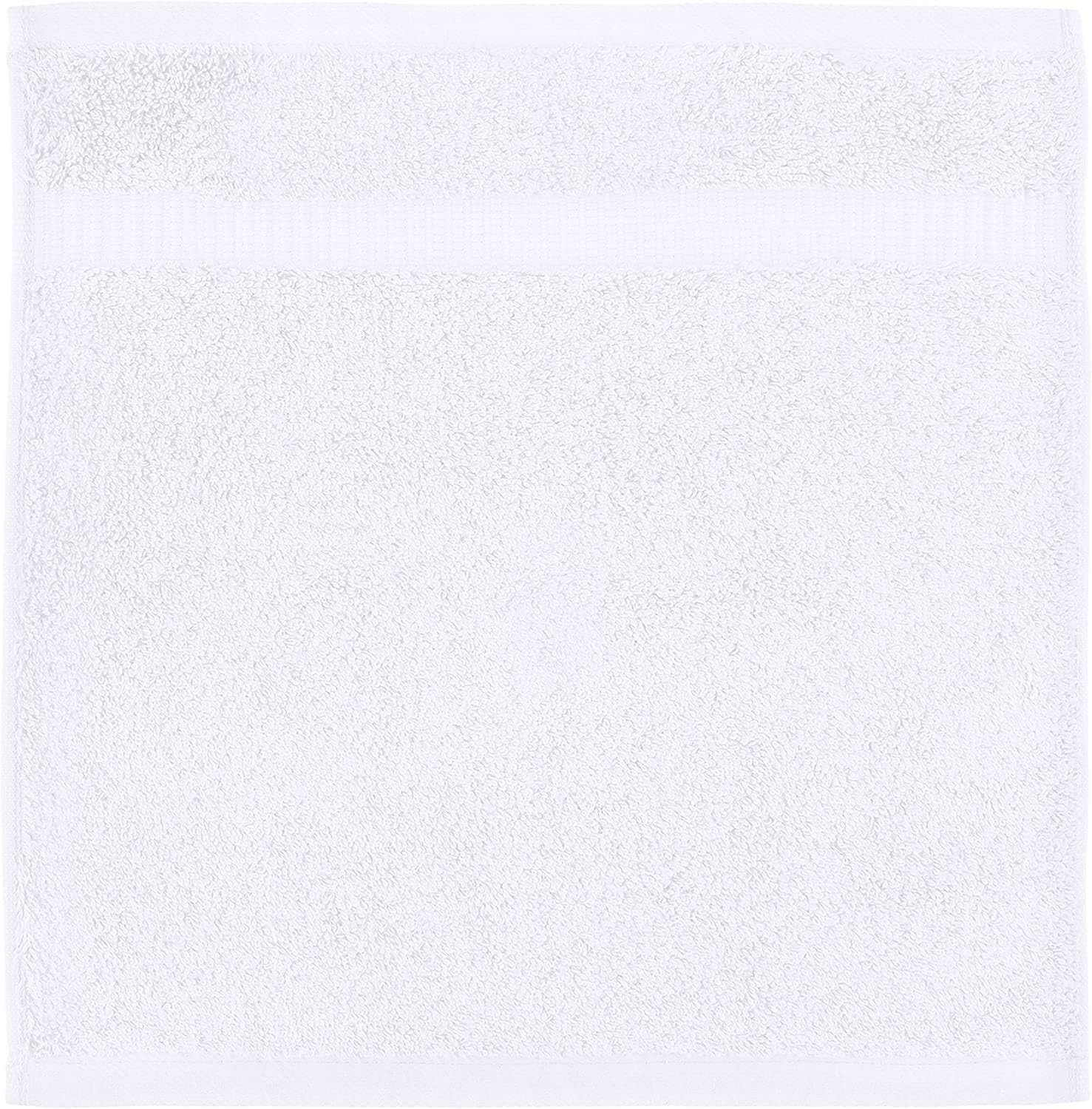 12-Pack White Washcloths - Premium Cotton Face Cloths with Double Stitched Side Hem - Multi-Purpose Wash Rags, Bathroom Towel, Kitchen Towel, and Gym Towel - Machine Washable: Kitchen & Dining