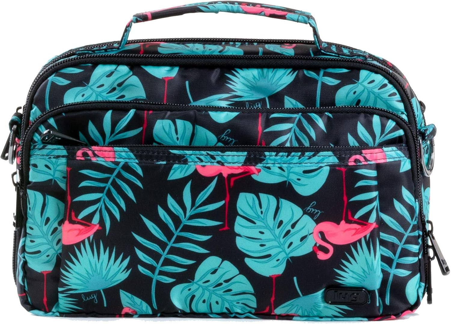 Lug Scoop Cross Body Bag, Flamingo Black Handbags