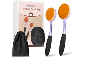 BABYSHEEP Sunscreen Brush Set - Sunblock Applicator for Kids, Adults, Child-Safe for Face and Body, Sun Lotion Applicator Sun Cream Brush with Cleaning Mat Travel Size (2 Pack) (Purple)