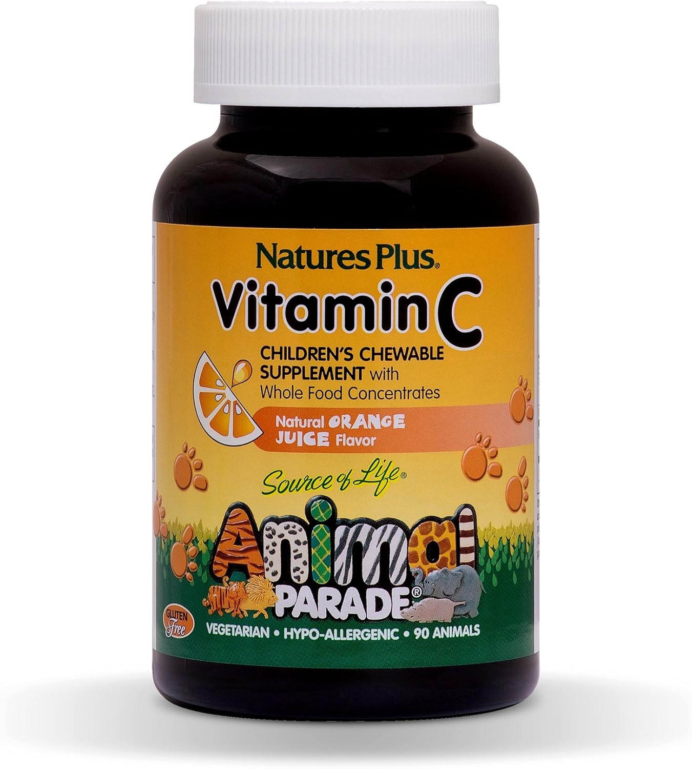 Natures Plus Animal Parade Vitamin C Childrens Chewable Supplement 90