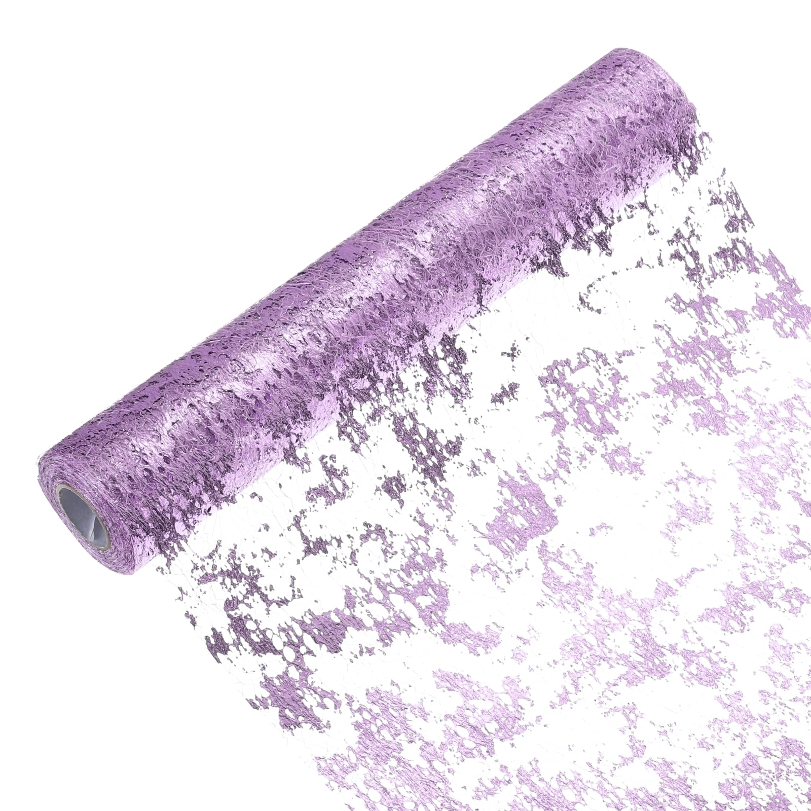 Photo 1 of uxcell Purple Table Runner Roll 11.4" x 45 Feet Sequin Foil Metallic Mesh Table Runner Decor Table Decorations for Wedding, Birthday Party, Christmas, New Year