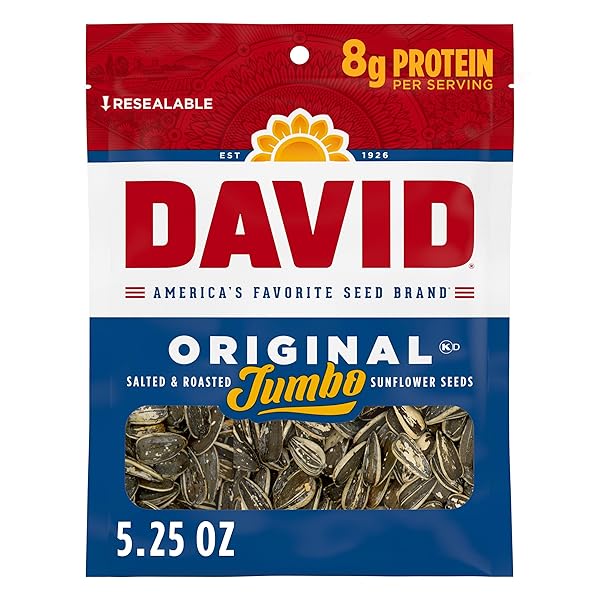 DAVID SEEDS ROASTED AND SALTED ORIGINAL JUMBO SUNFLOWER...