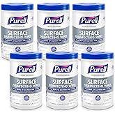 PURELL Professional Surface Disinfecting Wipes, Citrus Scent, 110 Count Canister, 7"x 8" Wipes (Pack of 6) - 9342-06