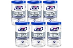 PURELL Professional Surface Disinfecting Wipes, Citrus Scent, 110 Count Canister, 7"x 8" Wipes (Pack of 6) - 9342-06