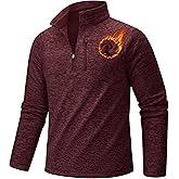 TACVASEN Men's Quarter Zip Pullover Long Sleeve Thermal Fleece Sweater Lightweight Casual Golf Sweatshirt with Zipper Pocket