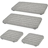 4PCS Stone Drying Tray Mat,Diatomaceous Earth Coasters,Essentials Accessories for Decor Bathroom & Kitchen Counter& Desk,Instant Water Absorbing Stone Used for Hand Soaps,Bar Coaster, Faucet