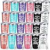 Sieral 24 Sets Christmas Employee Appreciation Gifts Bulk for Coworker Thank You Supplies Inspirational You Are Awesome Tumbler 20 oz Stainless Steel Wine Cup with Keychain for Women Men (Fresh Color)