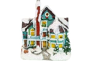 Northlight 5.5" Green LED Lighted Snowy House Christmas Village Decoration