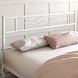 Yaheetech 4ft6 Double Bed Frame with Cloud Headboard White 12 Slats 363kg view 4