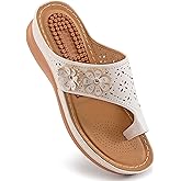 Aomigoct Sandals for Women Wedge Shoes: Comfortable Orthopedic Sandals Womens Dressy Summer Flip Flops Casual Walking Wedges