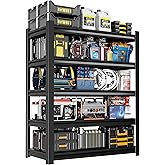 Welfiya 36" W Garage Shelving,5-Tier Heavy Duty Shelving Unit,3000LBS Adjustable Metal Storage Shelves,Storage Rack Units for Industrie,Shed,Warehouse,Basement,Black,36" W x 16" D x 72" H