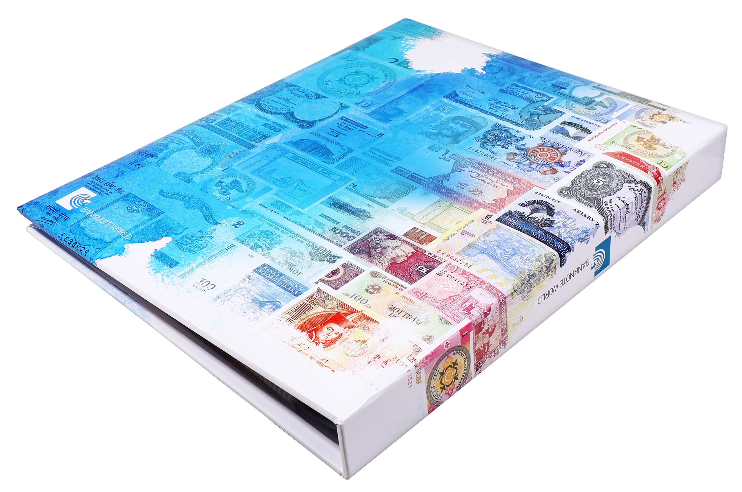 Banknote World Currency Collecting Album, Blue, 100 Pockets