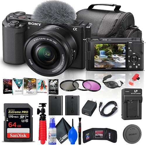Sony ZV-E10 Mirrorless Camera with 16-50mm Lens (Black) (ILCZV-E10L/B ...