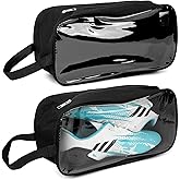 Linkidea 2 Pack Soccer Shoe Carrying Bag, Soccer Cleats Storage Bag, Fit Up to US Men Size 13 Soccer Shoes, Compact Soccer Boots Duffle Bag with Water Resistant Design (Black)