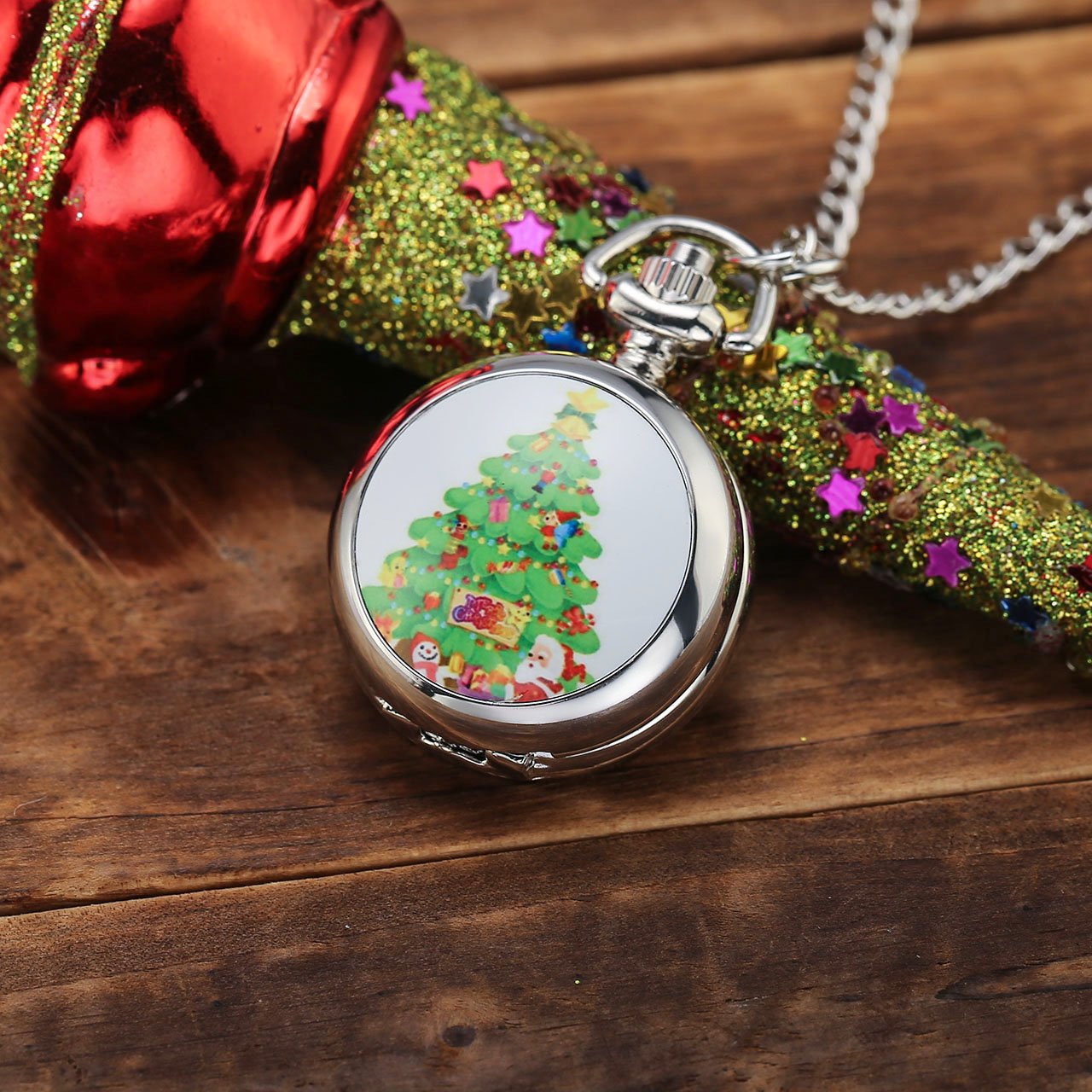 JSDDE Montres de Poche Montre Goussets Montre Simple Montre Vintage Cadeau pour la Fête de Noël