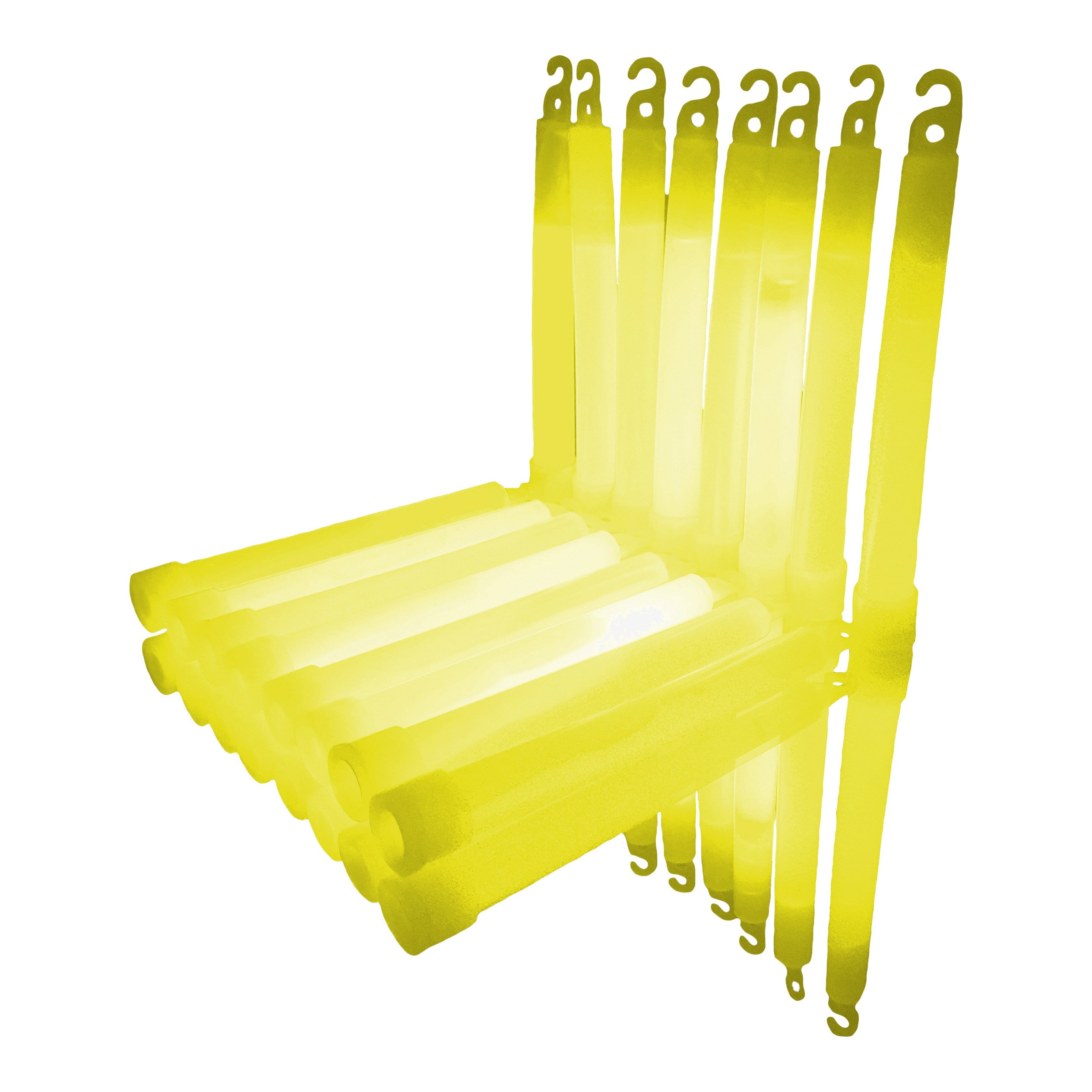 Glowtopia Premium 6 inch Glow Sticks + Lanyards (1.5cm Thick) - Glowsticks from (50 Pack, Yellow)