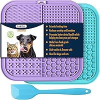 LUKITO Lick Mat for Dogs & Cats 2 Pack with Suction Cups, Dog Lick Mat for Anxiety Relief, Dog Toys to Keep Them Busy, Peanut