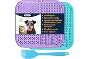 LUKITO Lick Mat for Dogs & Cats 2 Pack with Suction Cups, Dog Lick Mat for Anxiety Relief, Dog Toys to Keep Them Busy, Peanut