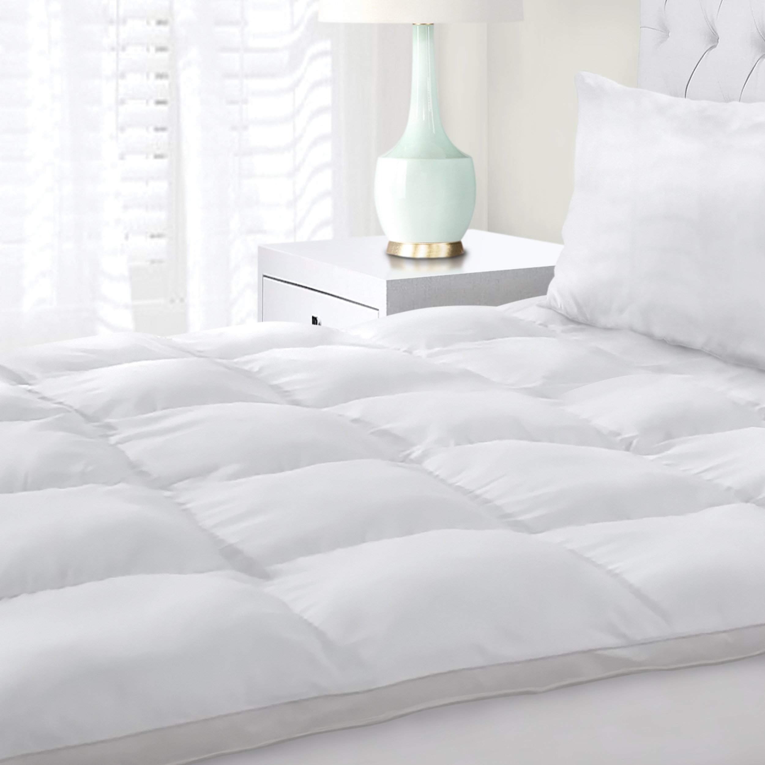 Superior Full Mattress Topper, Hypoallergenic White Down Alternative
