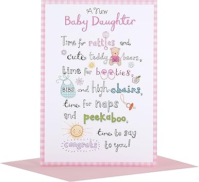 Hallmark Biglietto Di Auguri Per La Nascita Di Una Bambina Time To Say Congrats To You Medio Amazon It Cancelleria E Prodotti Per Ufficio
