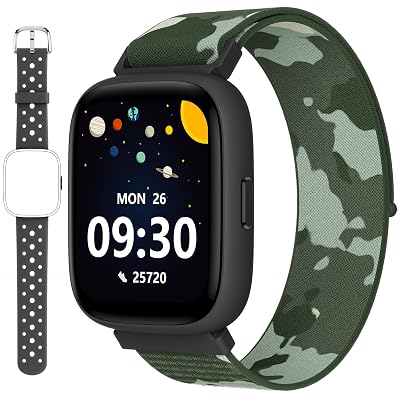 BIGGERFIVE Smart Watch for Kids, 1.8" Fitness Tracker Watch Pedometer, Heart Rate, Sleep Monitor, IP68 Waterproof, Calorie Step Counter, Puzzle Game with/without APP for Girls Boys Teen 5-16, 2 Straps