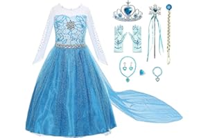 CHEKTIN Princess Costumes for Girls Dress Up Clothes for Little Girls Toddler Costume with Accessories Crown Christmas Birthday Party