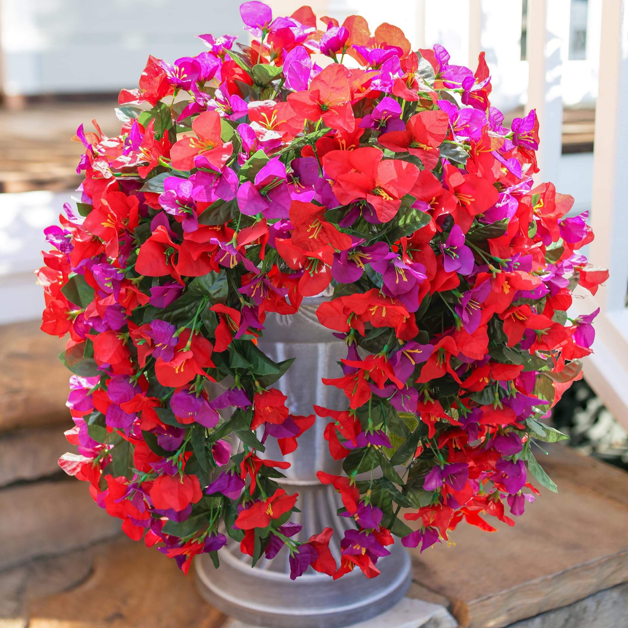 HyeFlora Bougainvillea Artificial Hanging Flowers Plants for Outdoors ...