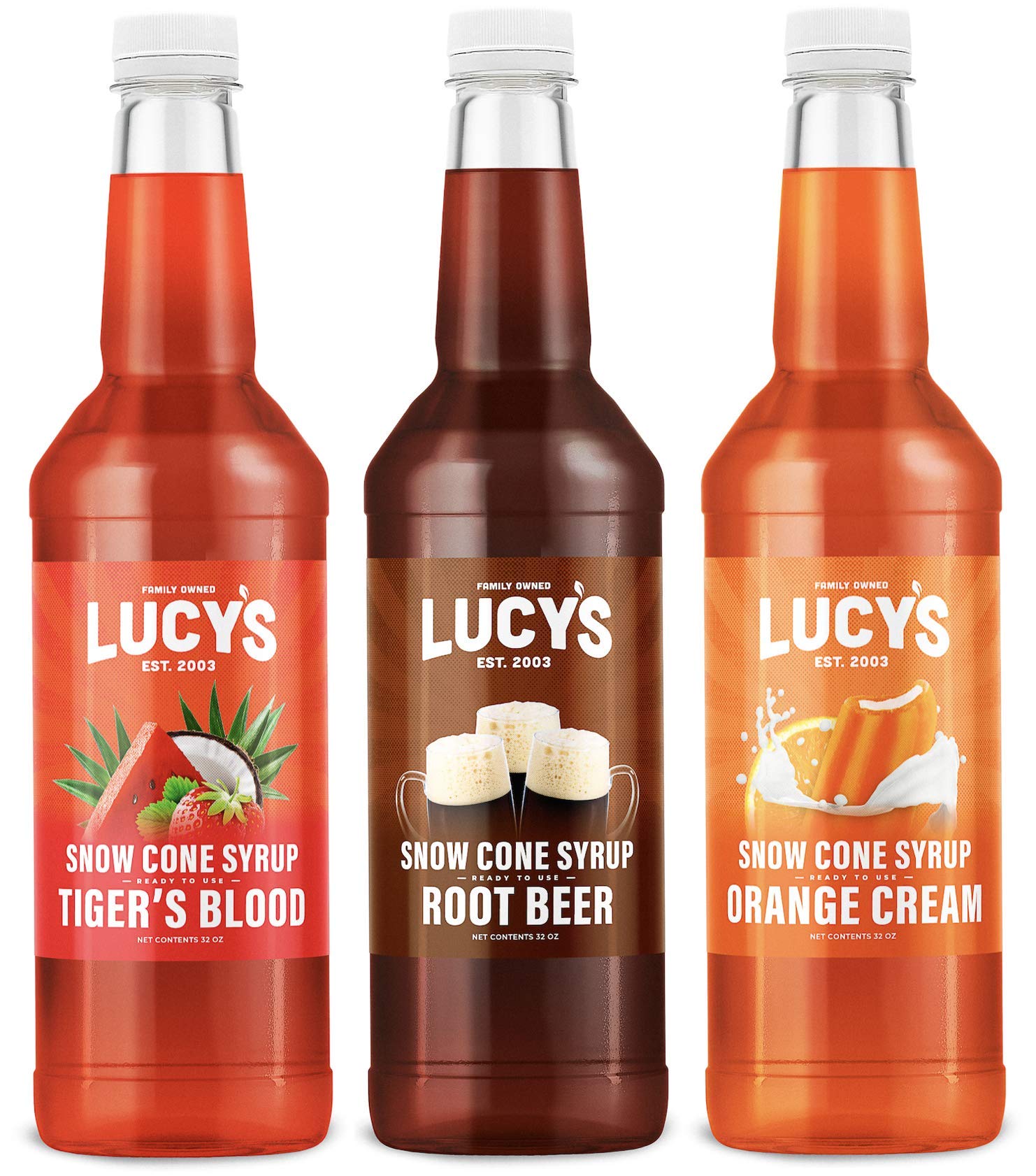 Lucy's Family Owned Shaved Ice Snow Cone Syrups