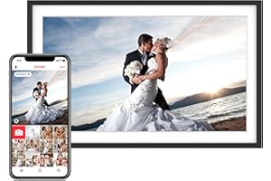 Skyrhyme 15.6'' Digital Picture Frame with 1920x1080 IPS Touch Screen, 32GB Frameo WiFi Digital Photo Frame, Share Photos/Videos and Send Best Wishes via Free App