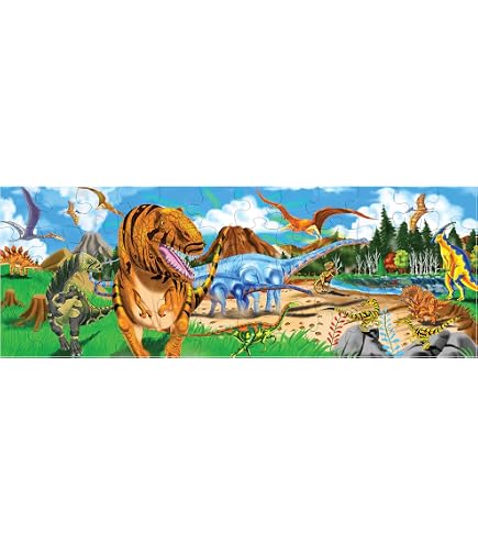 Best New! Melissa & Doug Dinosaurs 4-in-1 Wooden Jigsaw Puzzles In A