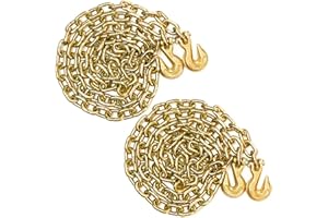 DIGANK G70 Transport Chain 3/8'' x 10 Foot - 6,600 Pound, Log Chain Safe Working Load for Load Tie-Down, Trailer, Flatbed, Farm Tow Chain