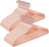 SONGMICS Velvet Hangers Set of 50 Rose Gold Hooks 0.6 cm Thick 43.5 cm
