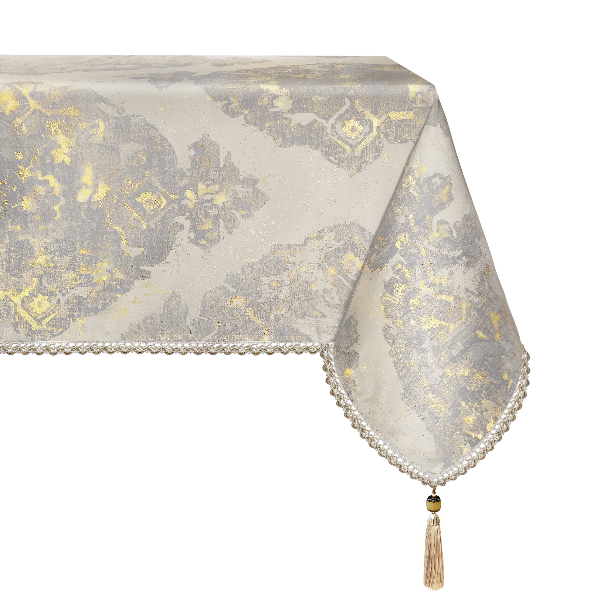 TOPLUXE Table Cloth Tablecloth Rectangle Table Cover for Dining Room/Restaurant Table Decoration (140x200cm, Beige)