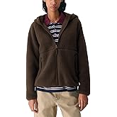 Dqbeng Womens Fleece Zip Up Hoodies Fuzzy Hooded Sherpa Jacket Coat Outerwear with Pockets