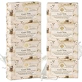 Wavertree & London Goats Milk Scented Natural Soap Bars (Pack of 8), 7oz Moisturizing French Triple Milled Soap Bars enriched with shea butter - Plant Based Bath & Body Bars for All Skin Types