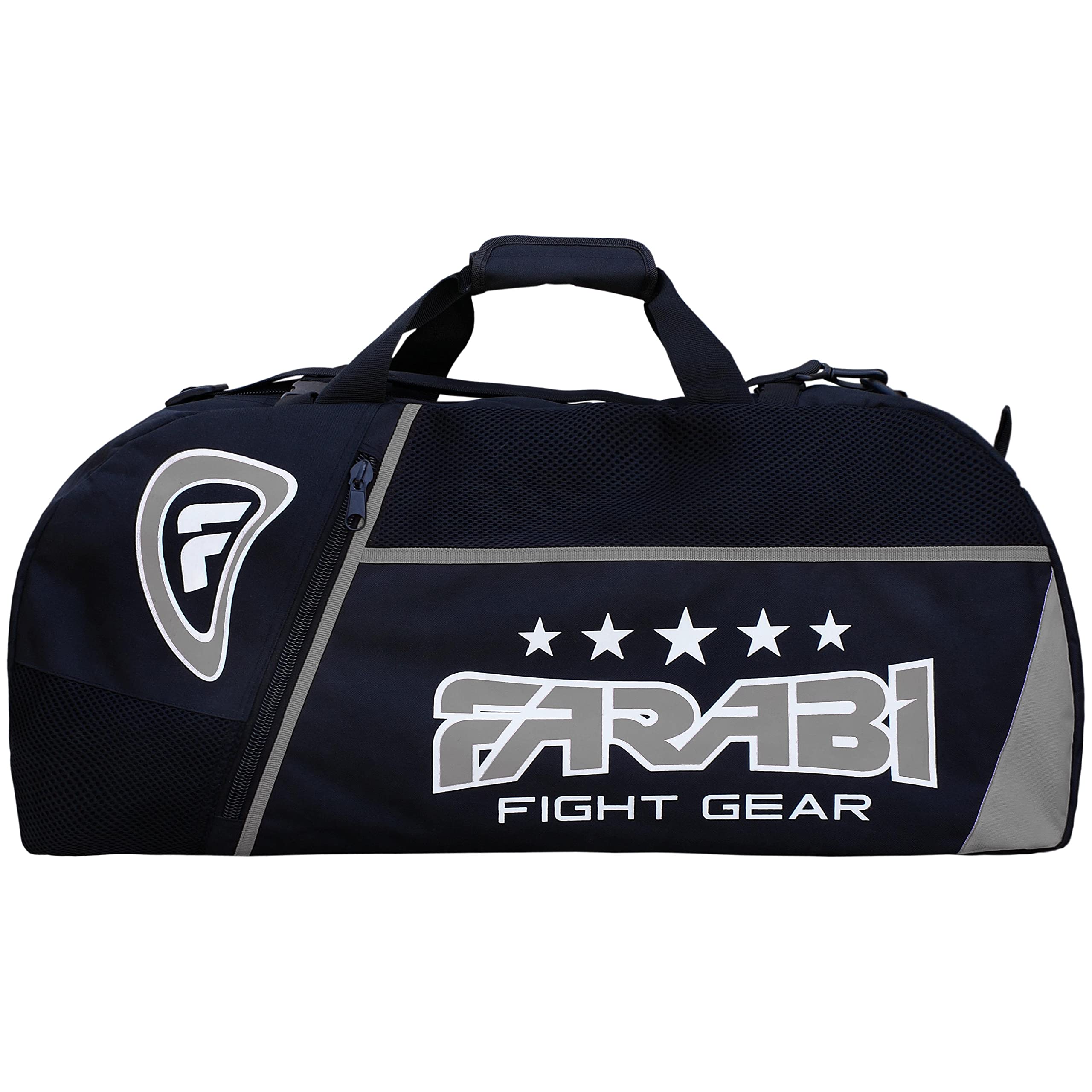 Farabi,gym fitness workout gear bag, MMA, boxing gear bag, holdall training gear travel bag (Black/grey)